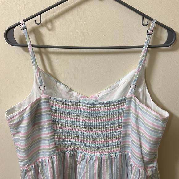 NWOT Pastel Pin Stripe Button Up Long Dress - Picture 7 of 8